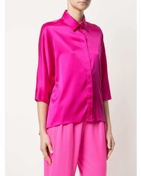 Женская ярко-розовая рубашка с коротким рукавом от Styland