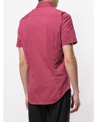 Мужская ярко-розовая рубашка с коротким рукавом от Giorgio Armani