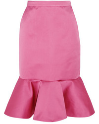 Ярко-розовая сатиновая юбка от J.Crew