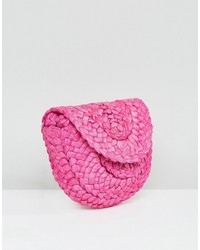 Ярко-розовая соломенная сумка через плечо от Glamorous