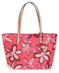 Ярко-розовая сумка с цветочным принтом