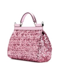 Ярко-розовая сумка через плечо с украшением от Dolce & Gabbana