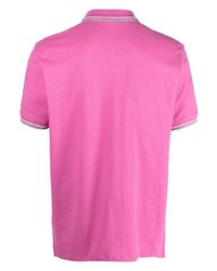 Мужская ярко-розовая футболка-поло с вышивкой от Peuterey