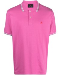 Мужская ярко-розовая футболка-поло с вышивкой от Peuterey