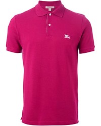 Мужская ярко-розовая футболка-поло от Burberry