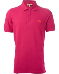 Мужская ярко-розовая футболка-поло от Burberry