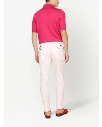 Мужская ярко-розовая футболка-поло от Dolce & Gabbana