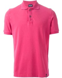 Мужская ярко-розовая футболка-поло от Drumohr