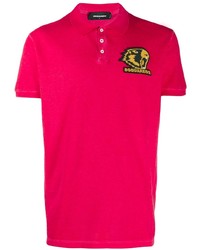 Мужская ярко-розовая футболка-поло от DSQUARED2