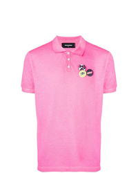 Мужская ярко-розовая футболка-поло от DSQUARED2
