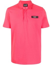 Мужская ярко-розовая футболка-поло от Ea7 Emporio Armani