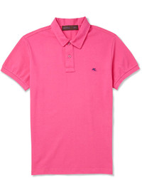 Мужская ярко-розовая футболка-поло от Etro