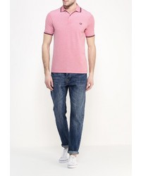 Мужская ярко-розовая футболка-поло от Fred Perry