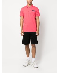 Мужская ярко-розовая футболка-поло от Ea7 Emporio Armani