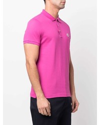 Мужская ярко-розовая футболка-поло от Moncler