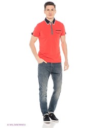 Мужская ярко-розовая футболка-поло от Mavango