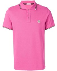 Мужская ярко-розовая футболка-поло от Moncler