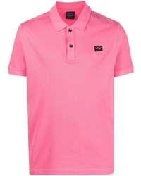 Мужская ярко-розовая футболка-поло от Paul & Shark
