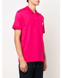 Мужская ярко-розовая футболка-поло от Alexander McQueen