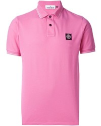 Мужская ярко-розовая футболка-поло от Stone Island
