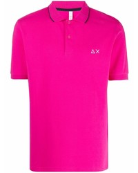 Мужская ярко-розовая футболка-поло от Sun 68