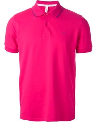 Мужская ярко-розовая футболка-поло от Sun 68