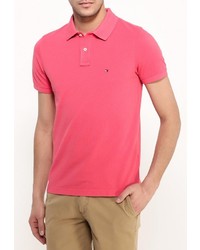 Мужская ярко-розовая футболка-поло от Tommy Hilfiger