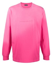 Мужская ярко-розовая футболка с длинным рукавом от Diesel