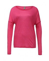 Женская ярко-розовая футболка с длинным рукавом от United Colors of Benetton