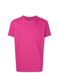 Ярко-розовая футболка с круглым вырезом