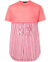 Ярко-розовая футболка с круглым вырезом в стиле пэчворк