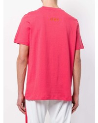 Мужская ярко-розовая футболка с круглым вырезом с вышивкой от Omc