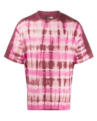 Мужская ярко-розовая футболка с круглым вырезом с принтом тай-дай от Isabel Marant