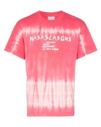 Мужская ярко-розовая футболка с круглым вырезом с принтом тай-дай от Nasaseasons
