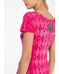 Женская ярко-розовая футболка с круглым вырезом с принтом от Affliction