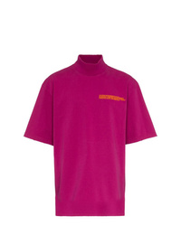 Мужская ярко-розовая футболка с круглым вырезом с принтом от Calvin Klein 205W39nyc