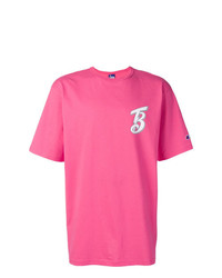 Мужская ярко-розовая футболка с круглым вырезом с принтом от Champion