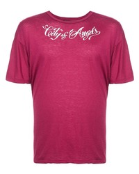 Мужская ярко-розовая футболка с круглым вырезом с принтом от Adaptation