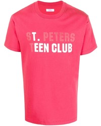 Мужская ярко-розовая футболка с круглым вырезом с принтом от ERL
