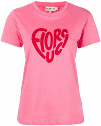 Женская ярко-розовая футболка с круглым вырезом с принтом от Fiorucci