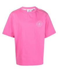 Мужская ярко-розовая футболка с круглым вырезом с принтом от Gcds