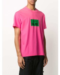 Мужская ярко-розовая футболка с круглым вырезом с принтом от DUOltd