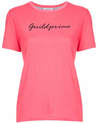 Женская ярко-розовая футболка с круглым вырезом с принтом от GUILD PRIME