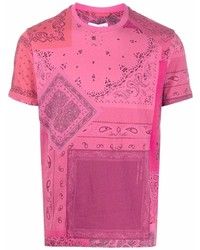 Мужская ярко-розовая футболка с круглым вырезом с принтом от Kenzo