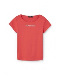 Женская ярко-розовая футболка с круглым вырезом с принтом от Mango