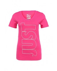 Женская ярко-розовая футболка с круглым вырезом с принтом от Nike