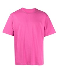 Мужская ярко-розовая футболка с круглым вырезом с принтом от PACO RABANNE