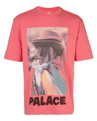 Мужская ярко-розовая футболка с круглым вырезом с принтом от Palace