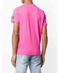 Мужская ярко-розовая футболка с круглым вырезом с принтом от Iceberg