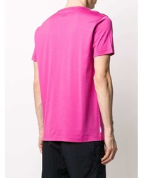 Мужская ярко-розовая футболка с круглым вырезом с принтом от Stone Island Shadow Project